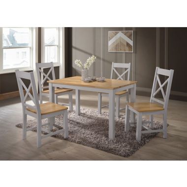 Rochester 4' Set - Table & 4 Chairs - Grey And  Oa