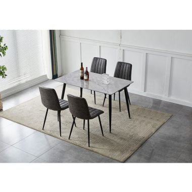 Roma 4' Stone Table & 4 Napoli Chairs