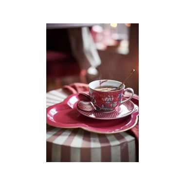 Set of 2 Cups & Saucers Flower Festival Dark Pink