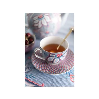 Set of 2 Cups & Saucers Flower Festival Light Blue