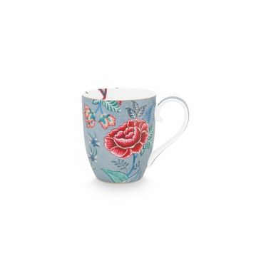 Set Of 2 Mugs Small Flower Festival Light Blue 145