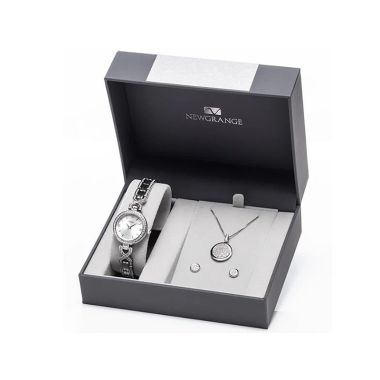 Newgrange Living Silver Watch, Necklace & Earring