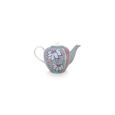 Tea Pot Large Flower Festival Light Blue 1.6Ltr