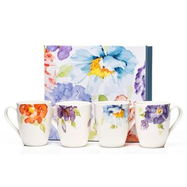 The Grange Collection Floral Mug Set Of 4