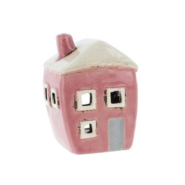 Village Pottery Square House Pink Mini Tealight