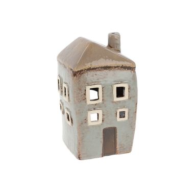Village Pottery Tall House Grey Mini Tealight