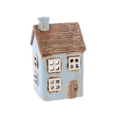 Village Pottery Thatch House Pale Blue Tealight