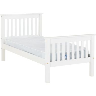 Monaco High Foot End Bed - White