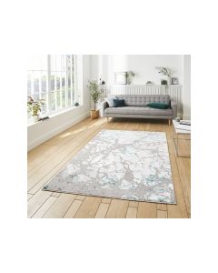 Apollo Grey and Green Abstract Patterned Rug