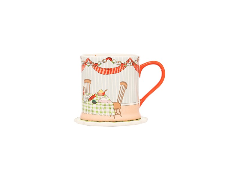 Cath Kidston Xmas Table Mug & Coaster Set