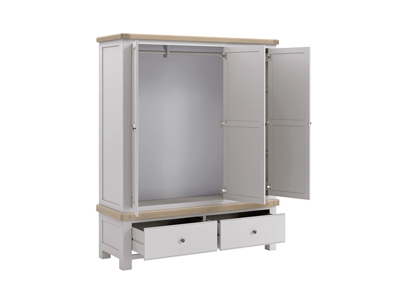 Salcombe Light Grey Triple Wardrobe