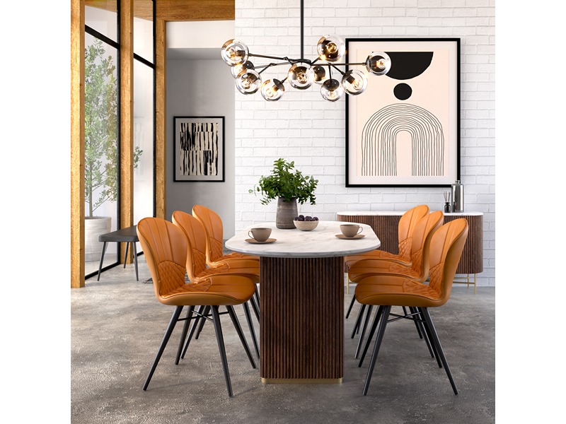 Harvard Oval Dining Table Marble Top