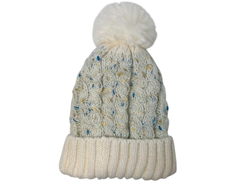 Flecked Boxed Hat & Scarf Set Cream