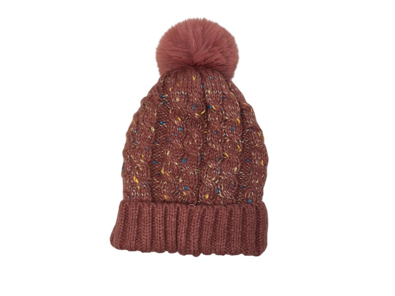 Flecked Boxed Hat & Scarf Set Pink