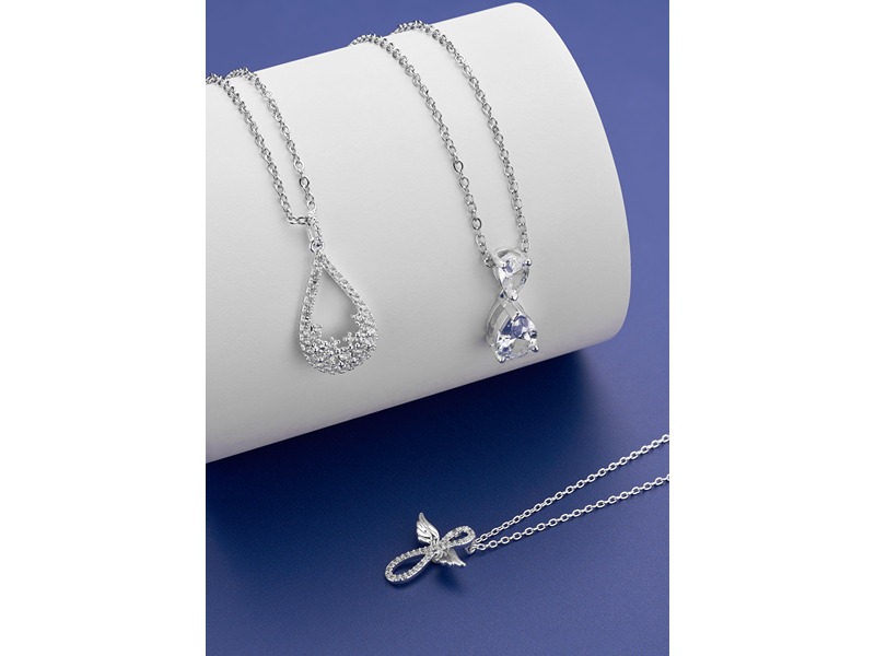 Indulgence Rhodium Crystal Teardrop Necklace
