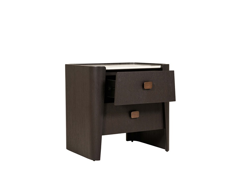 Rhodes Ebony Bedside Table 2 Drawer