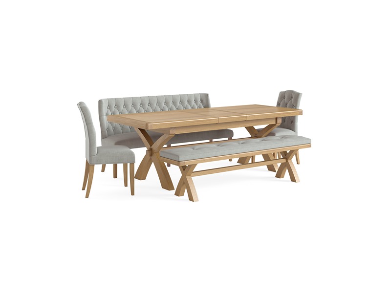 Normandy Natural Button Back Upholstered Chair