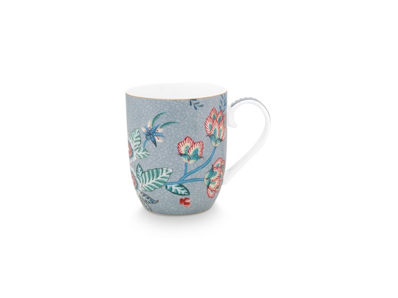 Set Of 2 Mugs Small Flower Festival Light Blue 145