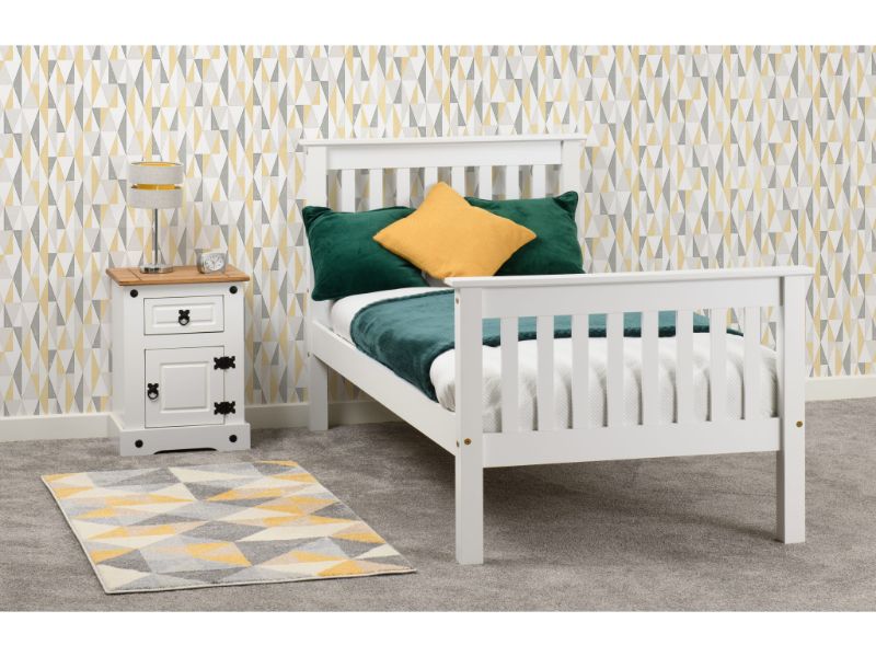 Monaco High Foot End Bed - White