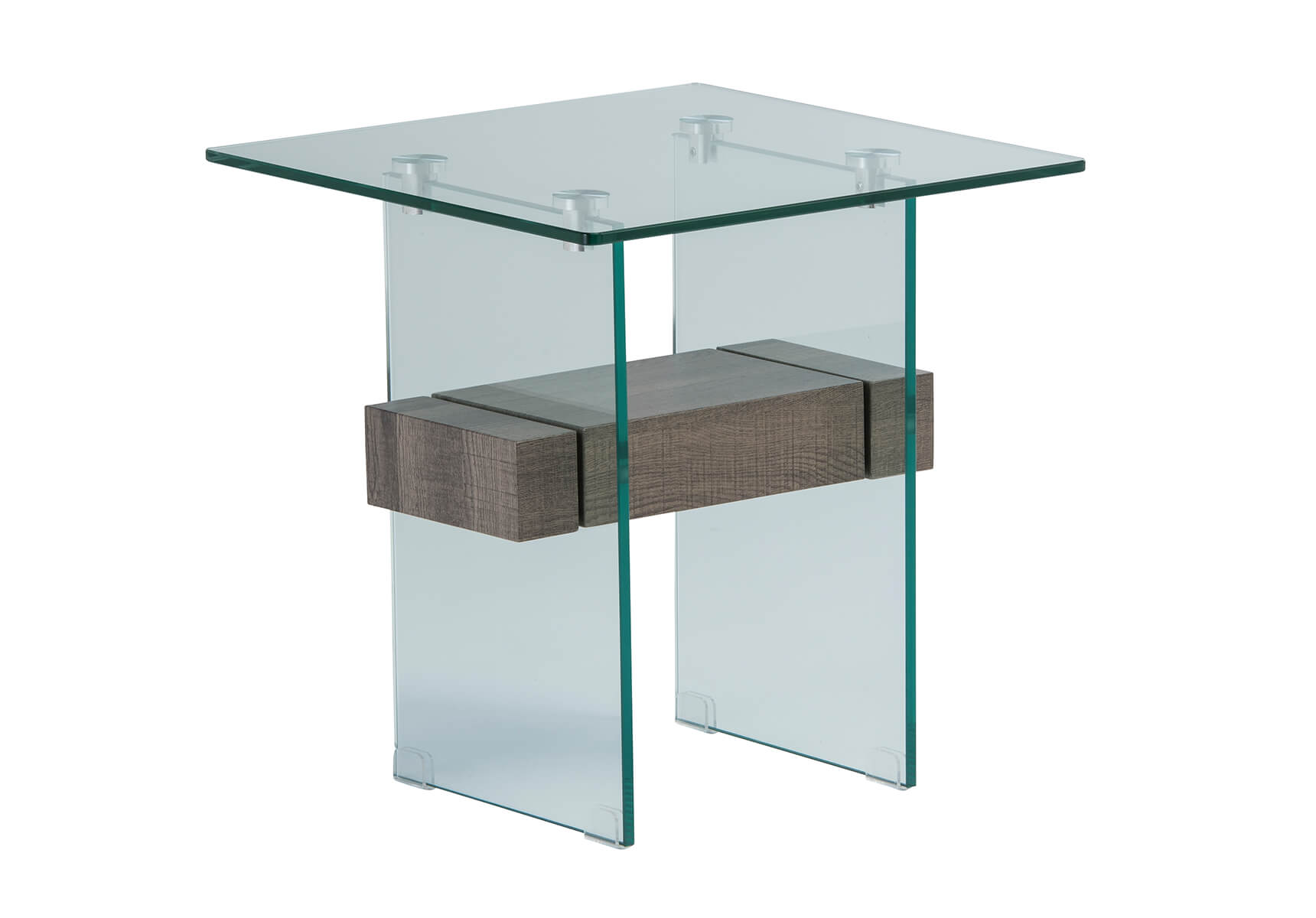 ALTO GLASS END TABLE GREY OAK